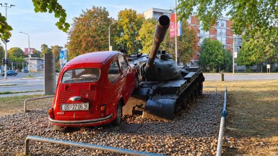 The Red Fiat memorial — illustration.