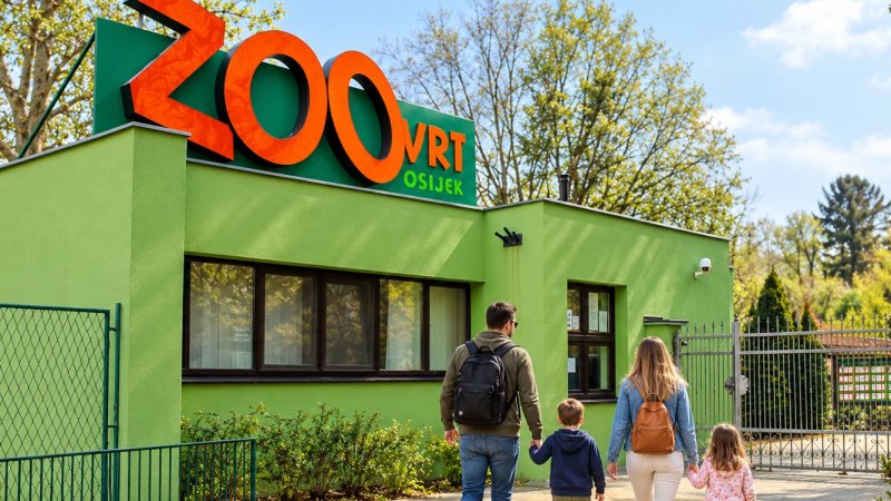 The entrance to Osijek Zoo — illustration.
