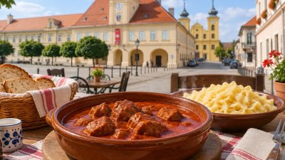 A Slavonian lunch overlooking Tvrđa — illustration.